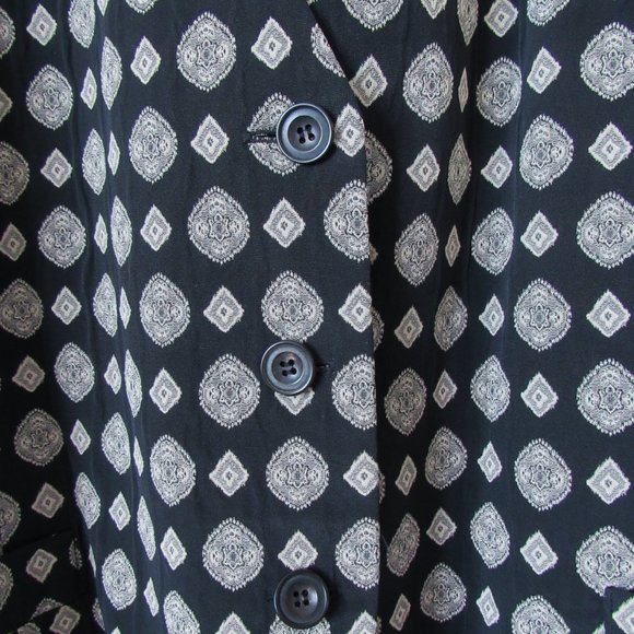 TOMATSU New York Designer Printed Vest Black/Beige Saks Fifth Avenue Size-3 - Picture 9 of 10